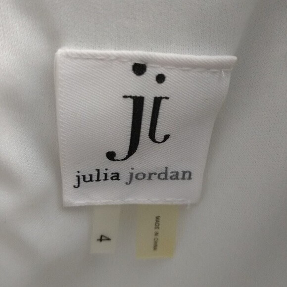 Julia Jordan Style Pleated Dress Size 4 White Black Fairy Hem - Picture 4 of 5